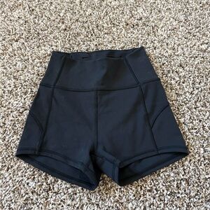 Women's Black Lululemon workout shorts